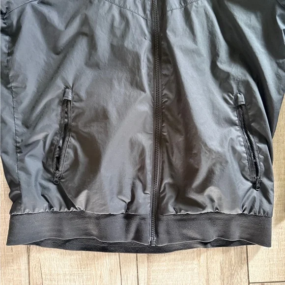 Nike Black Hooded Windbreaker Jacket with White Logo - Picture 3 of 7